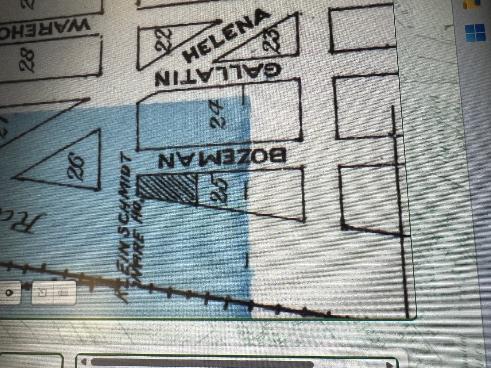 A historic plat of the Northern Pacific Addition from the project files