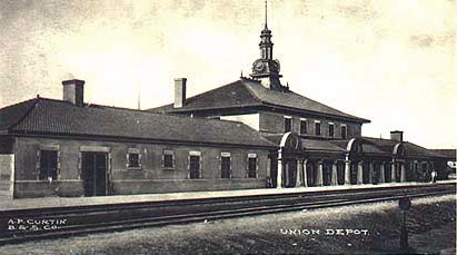 The Northern Pacific passenger depot at Helena, about 1904, from a postcard